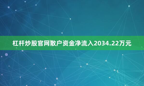 杠杆炒股官网散户资金净流入2034.22万元